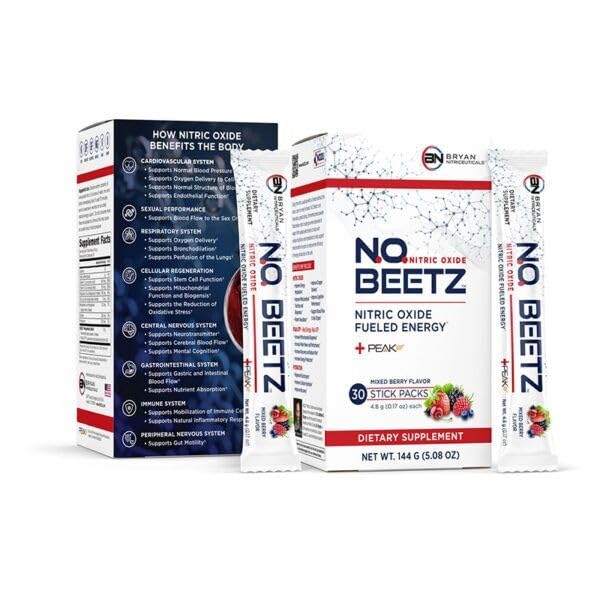 Bryan Nitriceuticals N.O. Beetz Nitric Oxide Fueled Energy Boost Supplement, Hydration & Cellular Energy Production Enhancer, Blend of Vitamins and Minerals (30 Servings) - TrustMedUSA