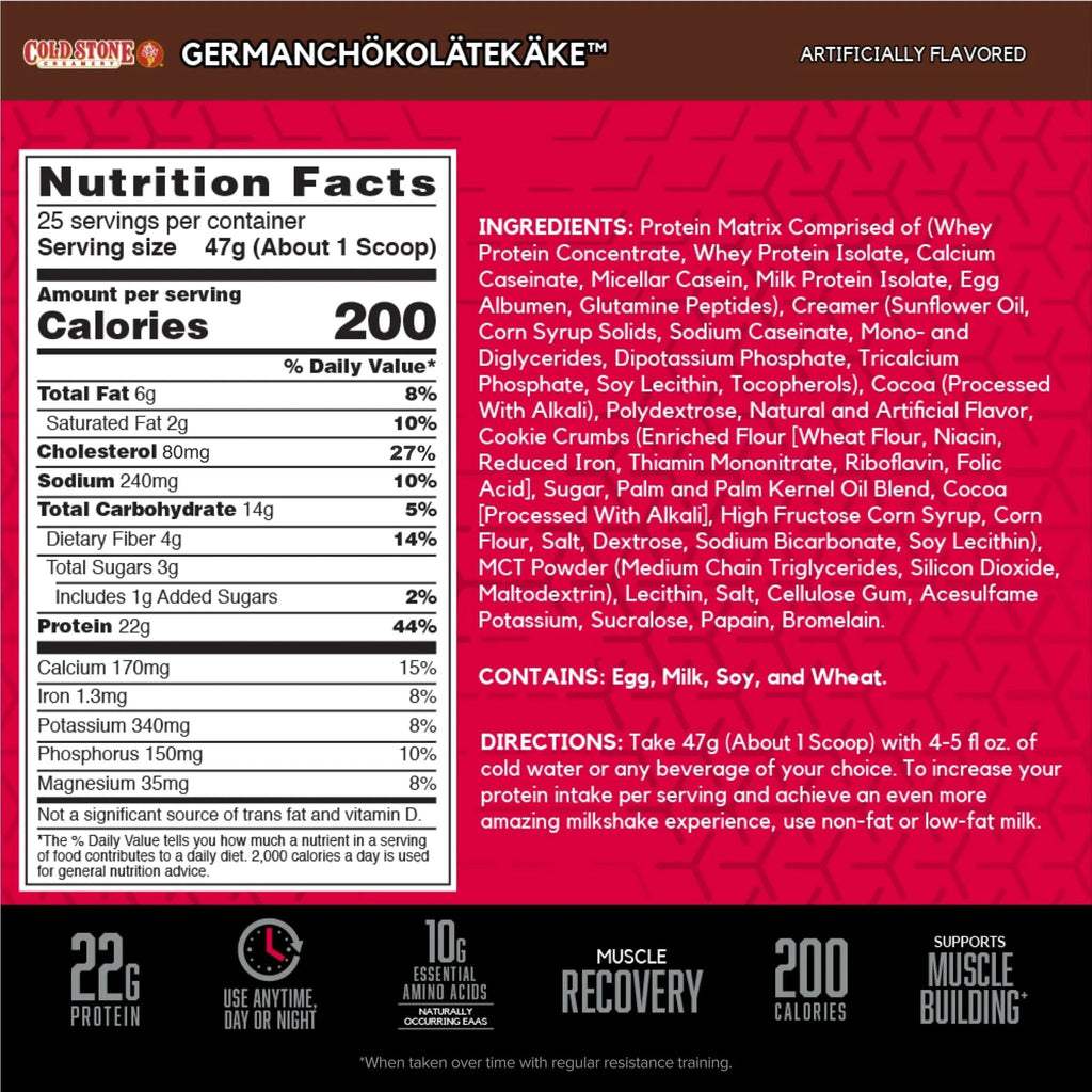 BSN Syntha-6 Whey Protein Powder, Cold Stone Creamery- Germanchökolätekäke Flavor - TrustMedUSA