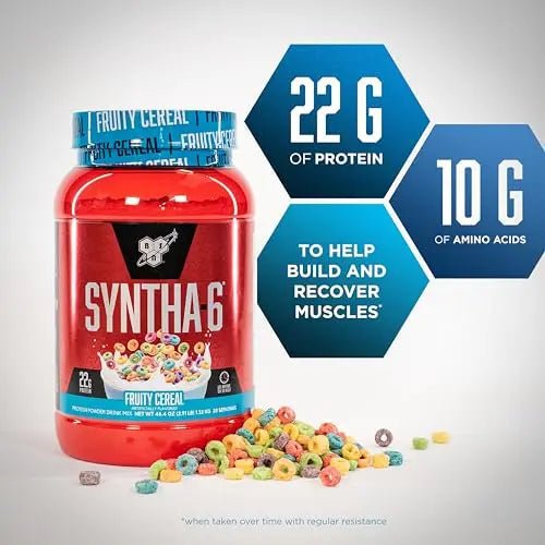 BSN SYNTHA-6 Whey Protein Powder with Micellar Casein, Milk Isolate, Fruity Cereal - TrustMedUSA