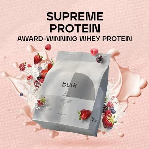 Bulk Pure Whey Protein Powder Shake, Berries and Cream, 1 kg, Packaging May Vary - TrustMedUSA