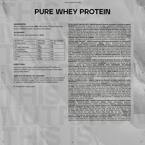 Bulk Pure Whey Protein Powder Shake, Vanilla, 500 g, Packaging May Vary - TrustMedUSA