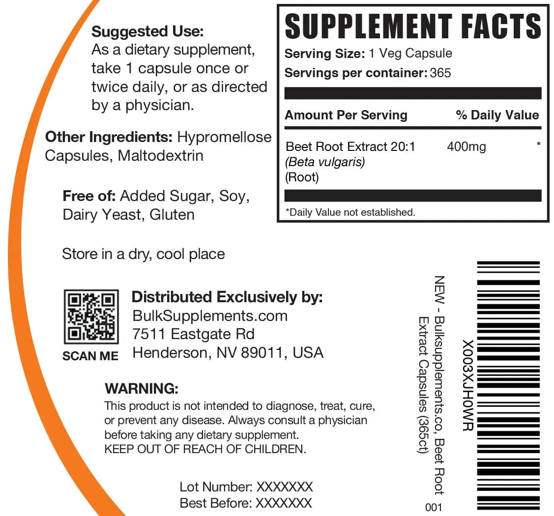 BULKSUPPLEMENTS.COM Beet Root Extract Capsules - Beet Root Supplements, Beet Root - TrustMedUSA