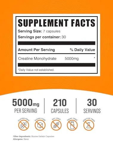 BULKSUPPLEMENTS.COM Creatine Monohydrate Capsules - Micronized Creatine Monohy - TrustMedUSA