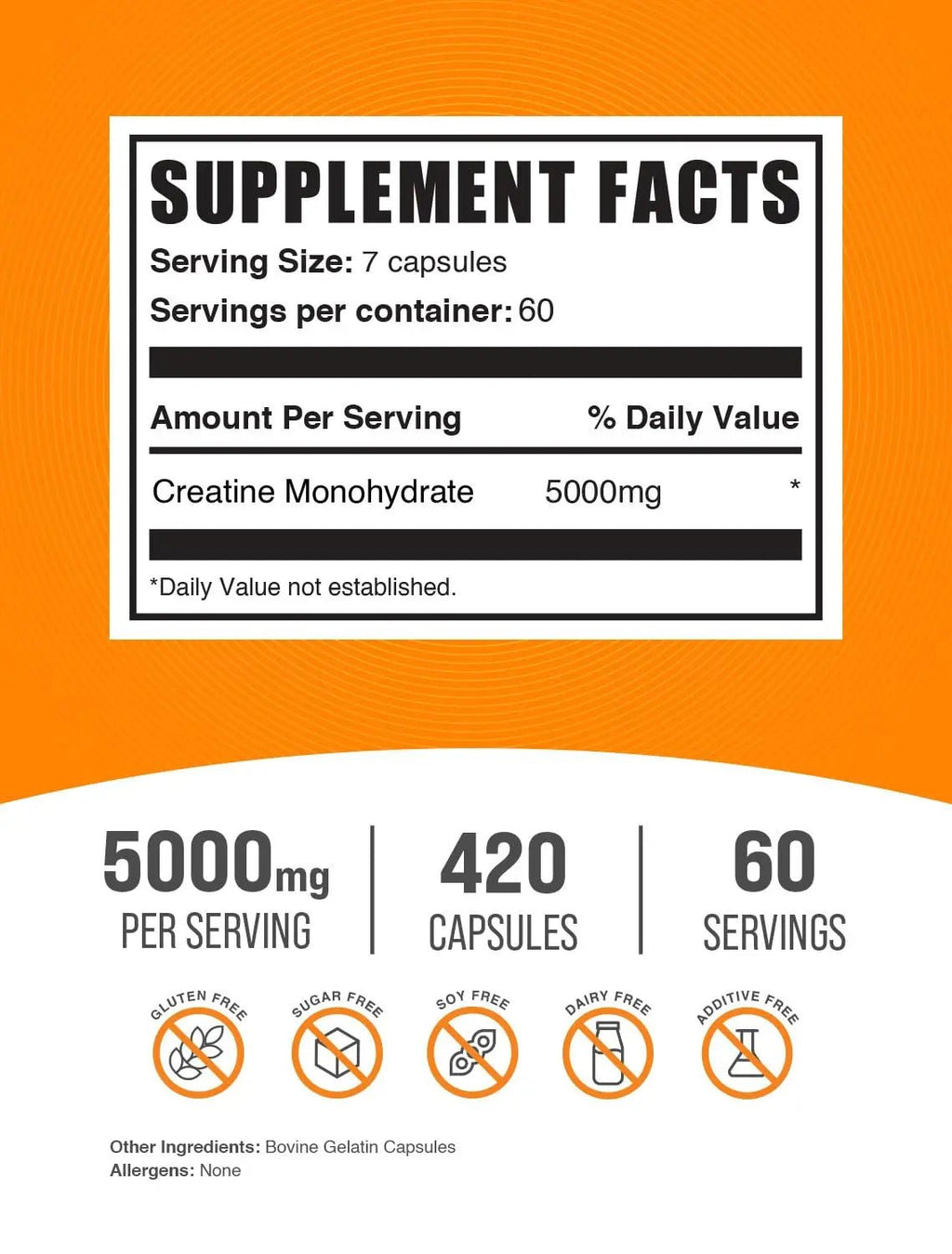 BULKSUPPLEMENTS.COM Creatine Monohydrate Capsules - Micronized Creatine Monohyd - TrustMedUSA