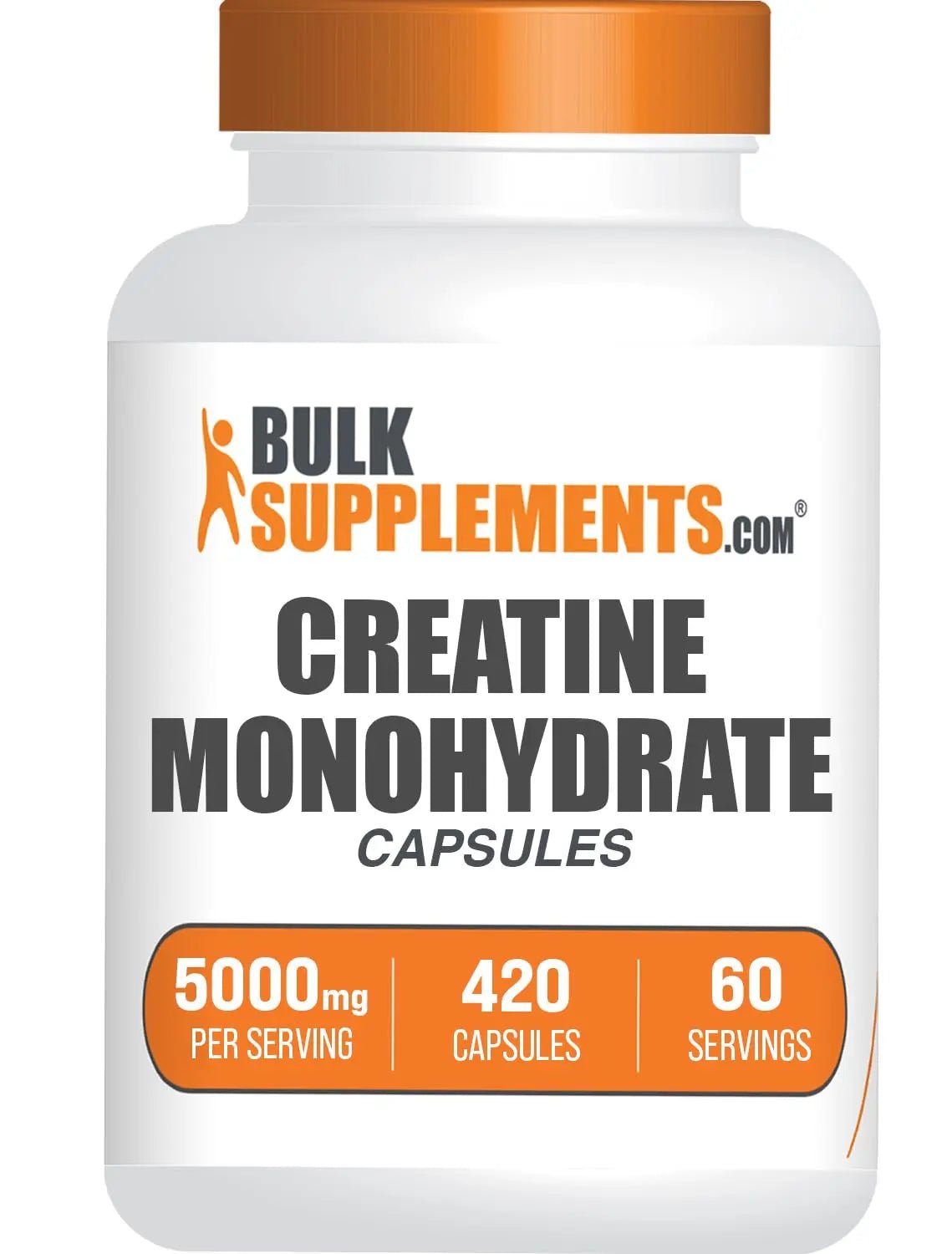 BULKSUPPLEMENTS.COM Creatine Monohydrate Capsules - Micronized Creatine Monohyd - TrustMedUSA