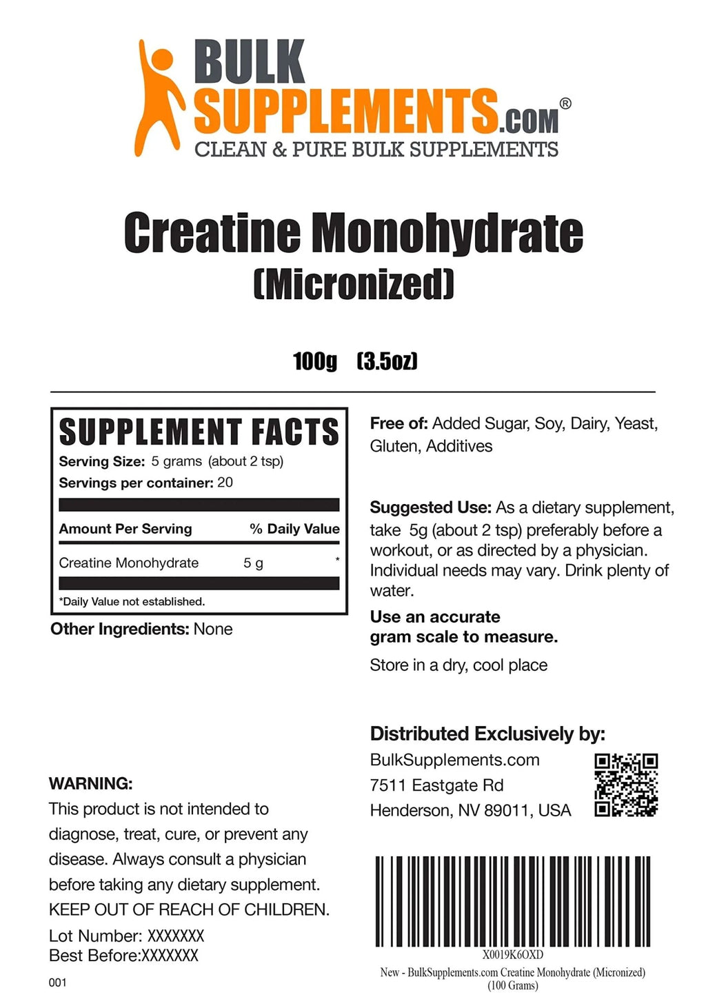 BULKSUPPLEMENTS.COM Creatine Monohydrate Powder - Micronized Creatine - TrustMedUSA