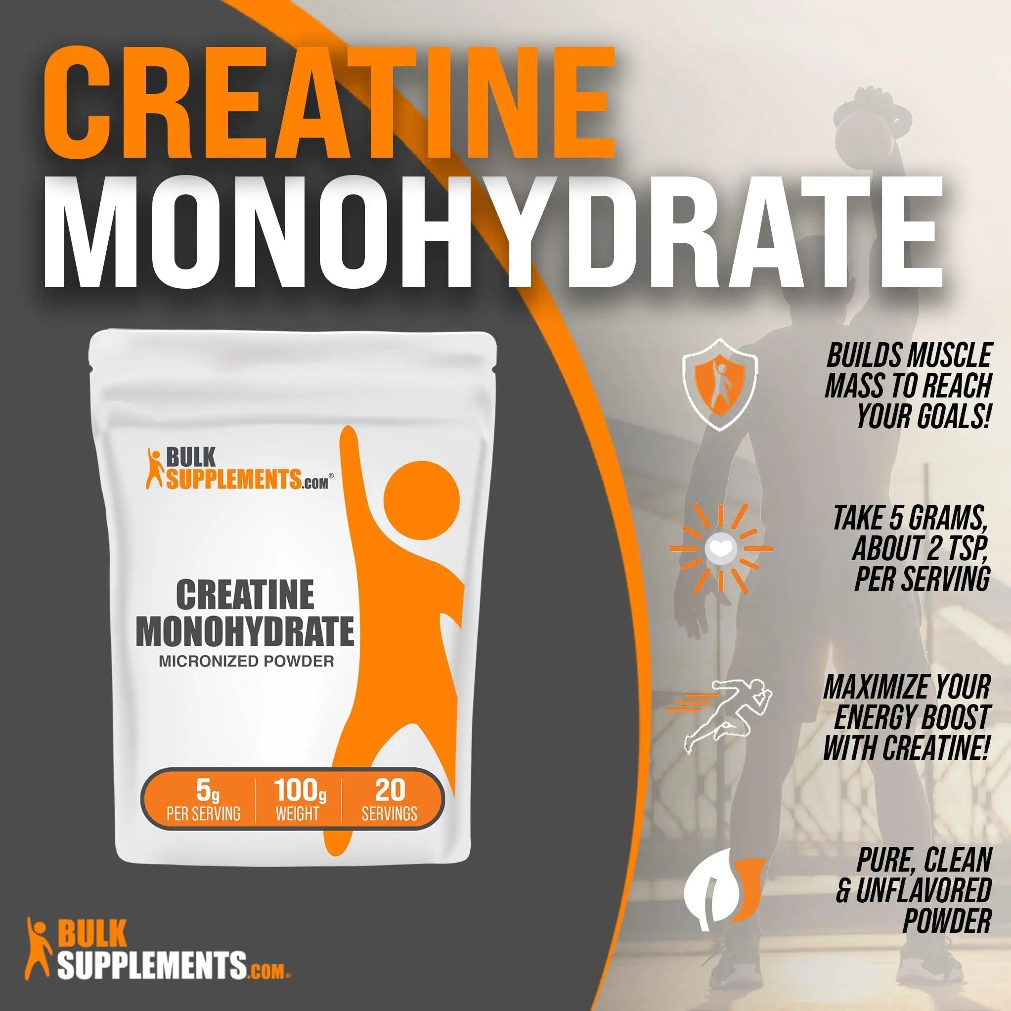 BULKSUPPLEMENTS.COM Creatine Monohydrate Powder - Micronized Creatine - TrustMedUSA
