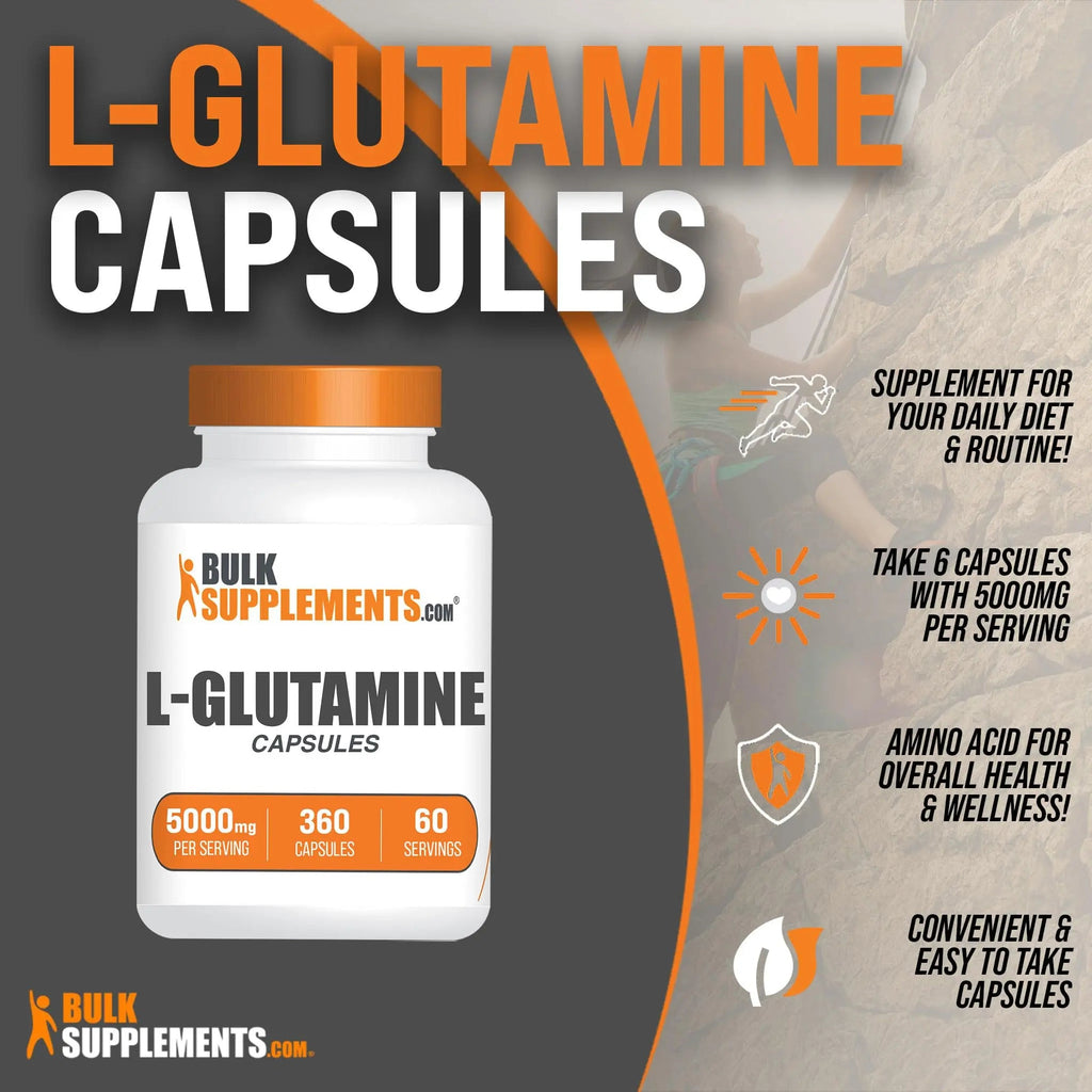 BULKSUPPLEMENTS.COM L-Glutamine Capsules - Glutamine Supplement, L Glutamine - TrustMedUSA
