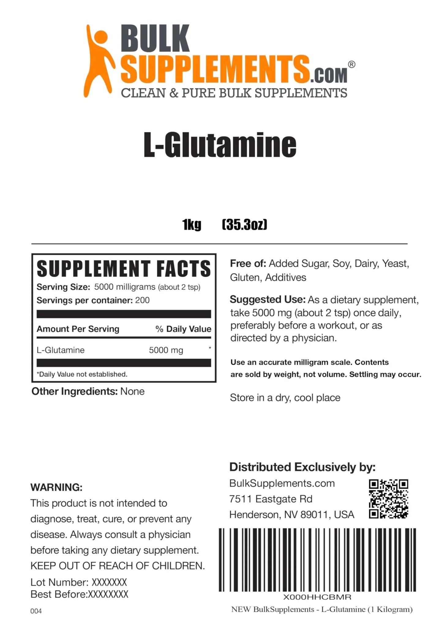 BULKSUPPLEMENTS.COM L-Glutamine Powder - Glutamine Supplement, L Glutamine - TrustMedUSA