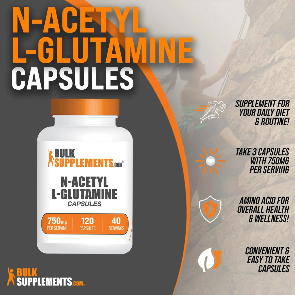 BULKSUPPLEMENTS.COM N-Acetyl L-Glutamine Capsules - Glutamine Supplement - TrustMedUSA