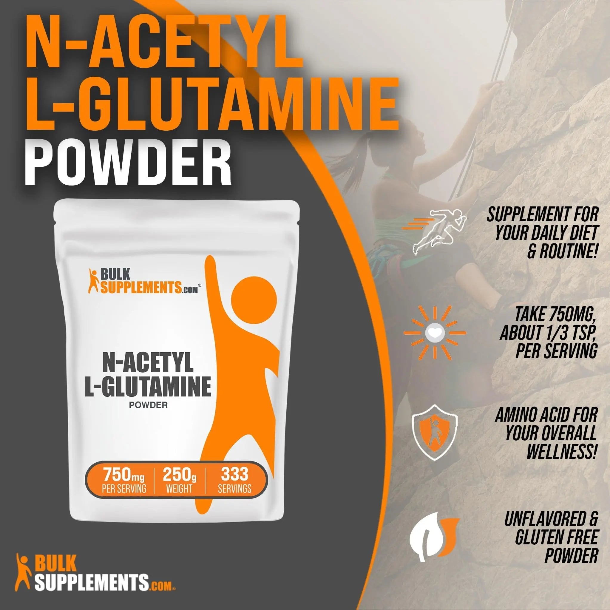 BULKSUPPLEMENTS.COM N-Acetyl L-Glutamine Powder - Glutamine Supplement - TrustMedUSA