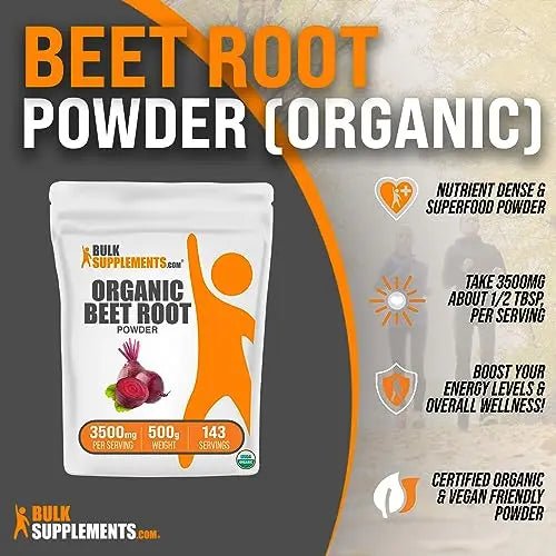 BULKSUPPLEMENTS.COM Organic Beet Root Powder - Beet Powder Organic, Beetroot - TrustMedUSA