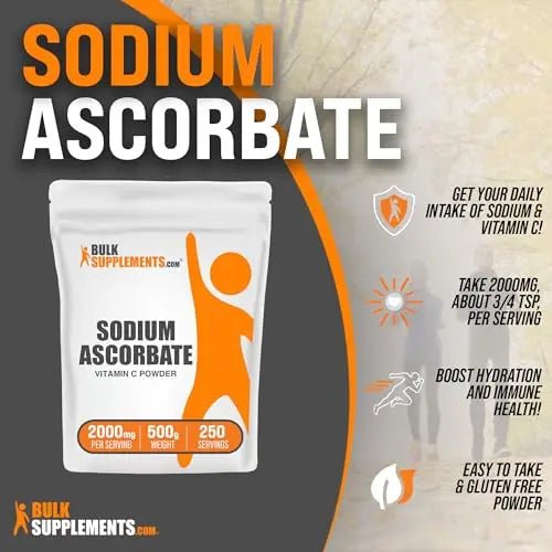 BulkSupplements.com Sodium Ascorbate Powder - Antioxidant Powder - Sodium Ascorbate - TrustMedUSA