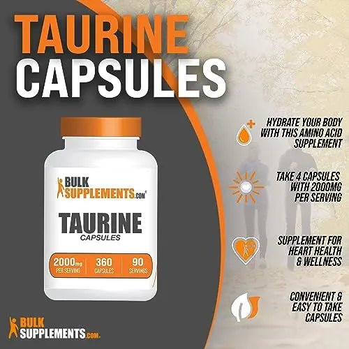 BULKSUPPLEMENTS.COM Taurine Capsules - Taurine Supplement, Taurine 2000mg - TrustMedUSA