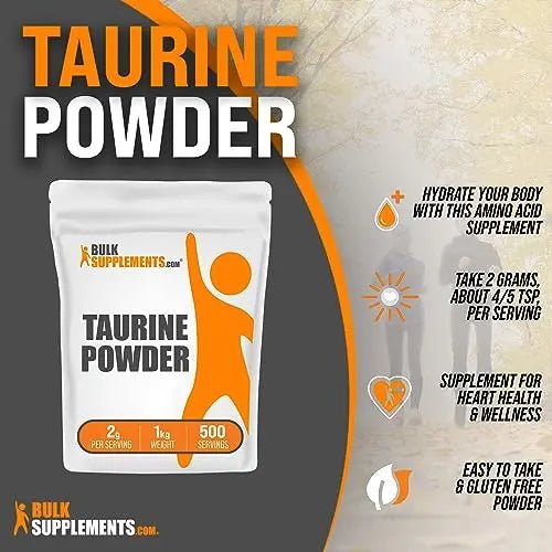 BULKSUPPLEMENTS.COM Taurine Powder - Taurine Supplement, Taurine 2000mg - TrustMedUSA