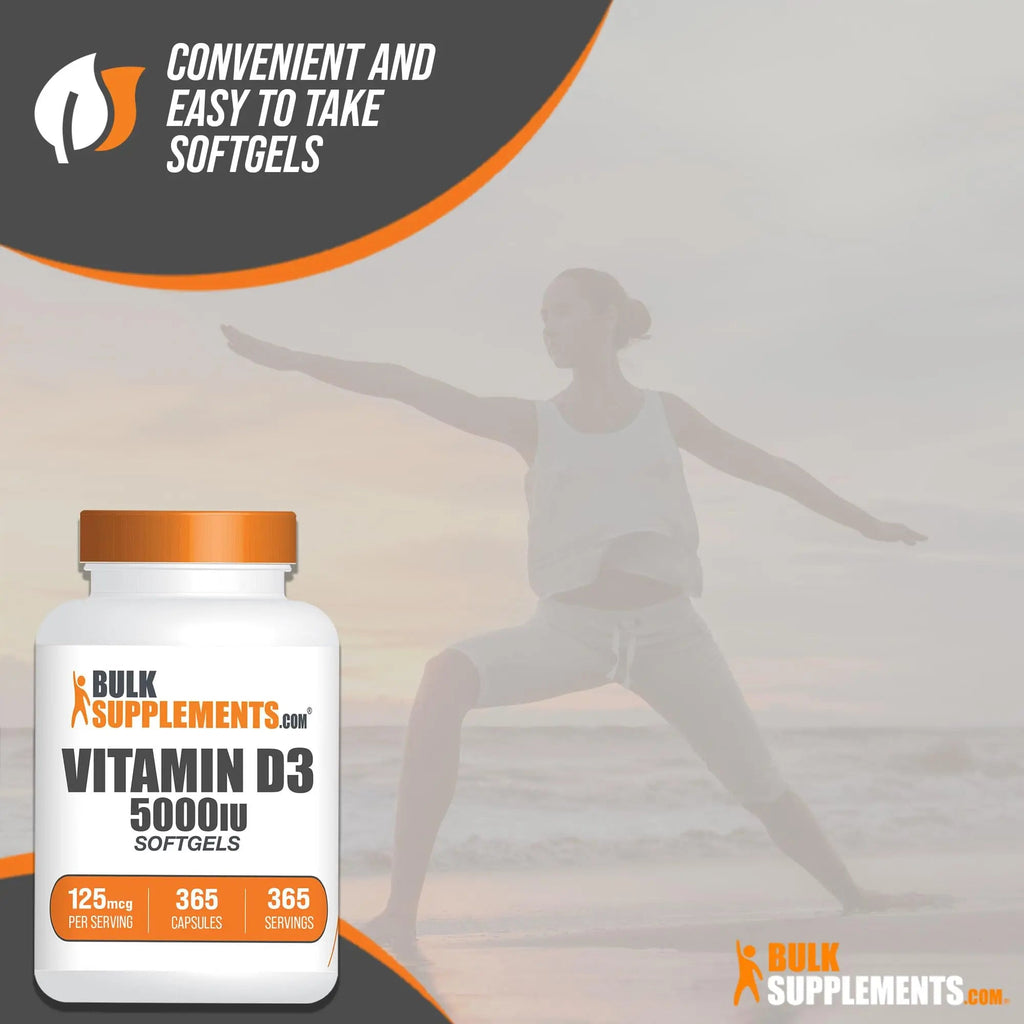 BULKSUPPLEMENTS.COM Vitamin D3 5000IU Softgels - Cholecalciferol, D3 Supplement - TrustMedUSA