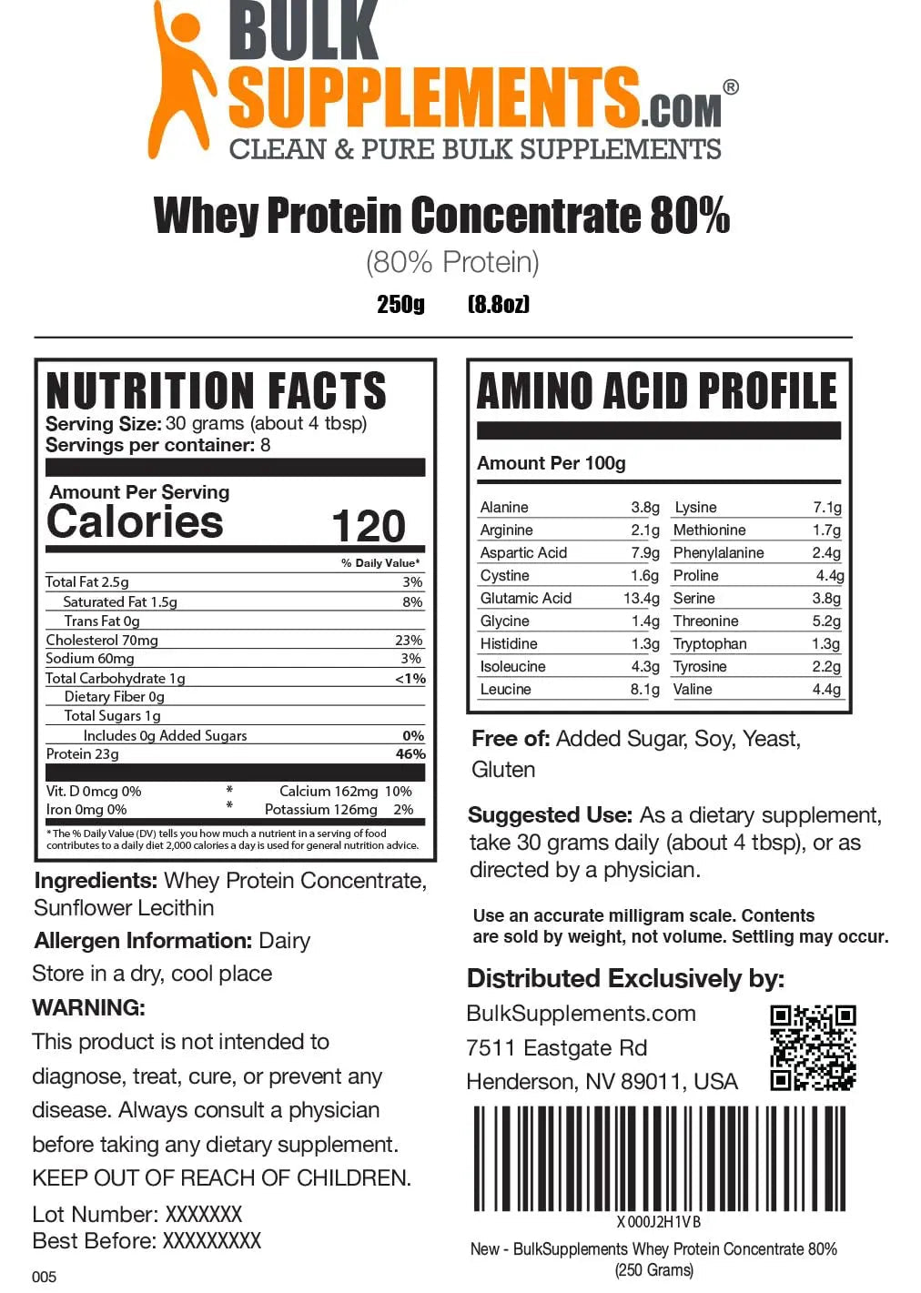 BULKSUPPLEMENTS.COM Whey Protein Concentrate Powder - Unflavored Protein - TrustMedUSA