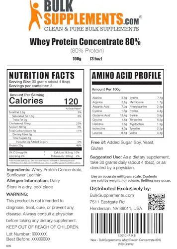 BULKSUPPLEMENTS.COM Whey Protein Concentrate Powder - Unflavored Protein Powder - TrustMedUSA
