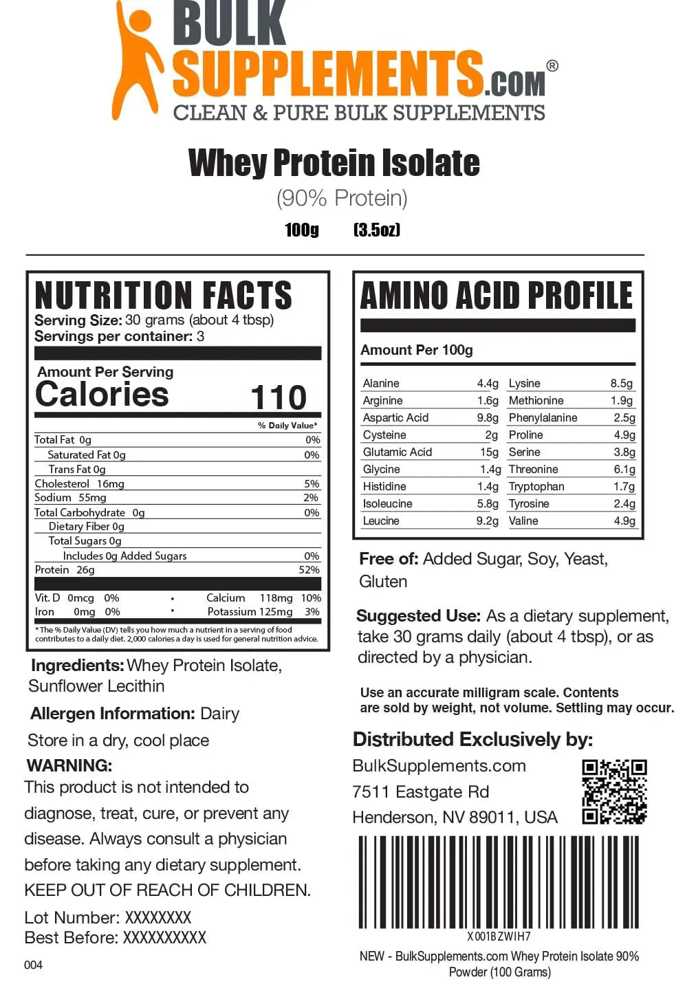 BULKSUPPLEMENTS.COM Whey Protein Isolate Powder - Unflavored Protein Powder - TrustMedUSA