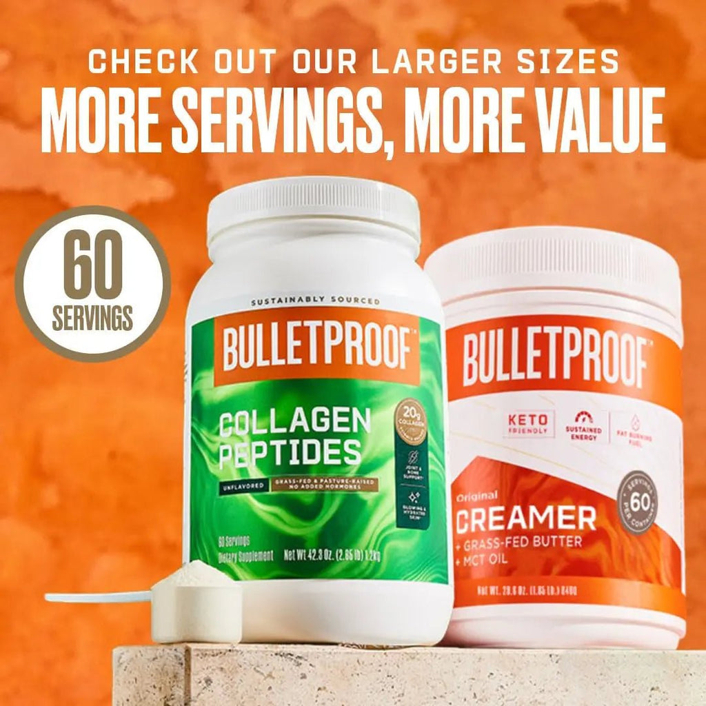 Bulletproof Dark Chocolate Energy Collagen Protein, 19.3 Ounces, Caffeine-Free Fuel - TrustMedUSA