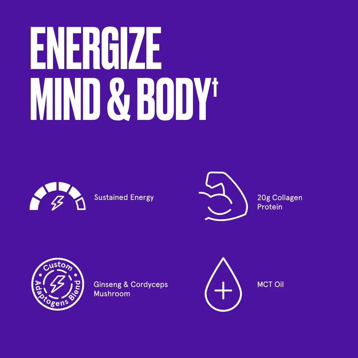 Bulletproof Dark Chocolate Energy Collagen Protein, 19.3 Ounces, Caffeine-Free Fuel - TrustMedUSA