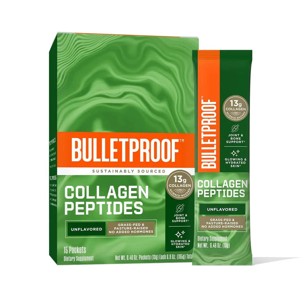 Bulletproof Unflavored Collagen Peptides Powder Packets, Pack of 15, Grass-Fed Collagen - TrustMedUSA