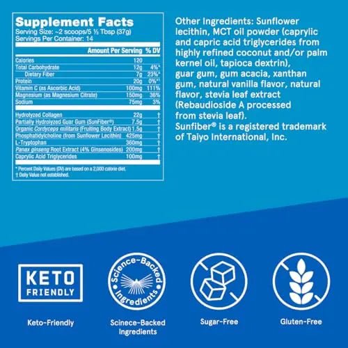 Bulletproof Vanilla Bean Energy Collagen Protein Powder, 18.3 Ounces, Caffeine-Free Fuel - TrustMedUSA