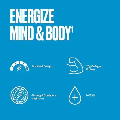 Bulletproof Vanilla Bean Energy Collagen Protein Powder, 18.3 Ounces, Caffeine-Free Fuel - TrustMedUSA