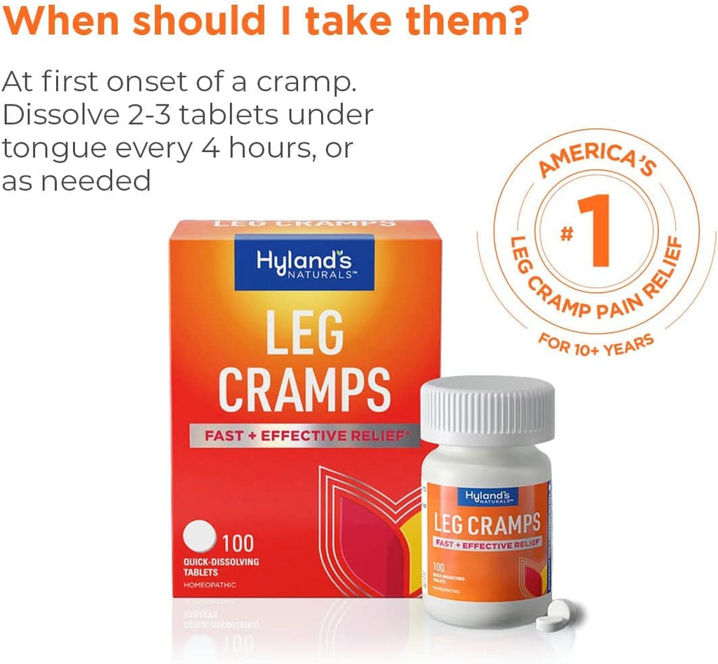 Bundle of Hyland's Leg Cramps Ointment, Arnica Pain Relief Gel, Natural Relief of Calf, Leg and Foot Cramp, 2.5 oz and Leg Cramp Tablets, 100 Count - TrustMedUSA