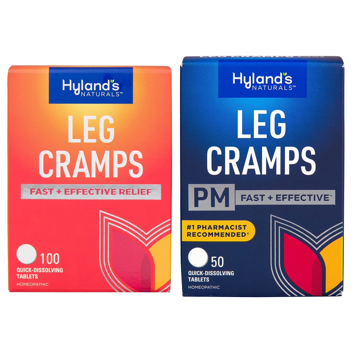 Bundle of Hyland's Leg Cramps Tablets, 100 Count and Leg Cramps PM Nighttime Formula, Natural Relief of Calf, Foot and Leg Cramps, 50 Count - TrustMedUSA