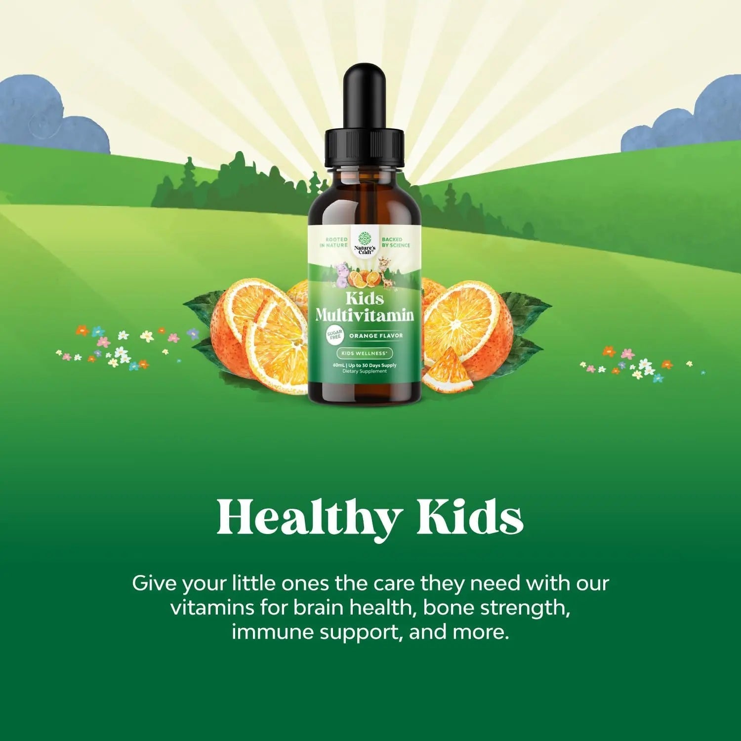 Bundle of Kids DHA Omega 3 Gummies - Fatty Acids Omega 3 6 9 for Brain Immune Strength Vision Focus Support and Liquid Multivitamin for Kids Immunity Support - TrustMedUSA