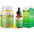 Bundle of Kids DHA Omega 3 Gummies - Fatty Acids Omega 3 6 9 for Brain Immune Strength Vision Focus Support and Liquid Multivitamin for Kids Immunity Support - TrustMedUSA