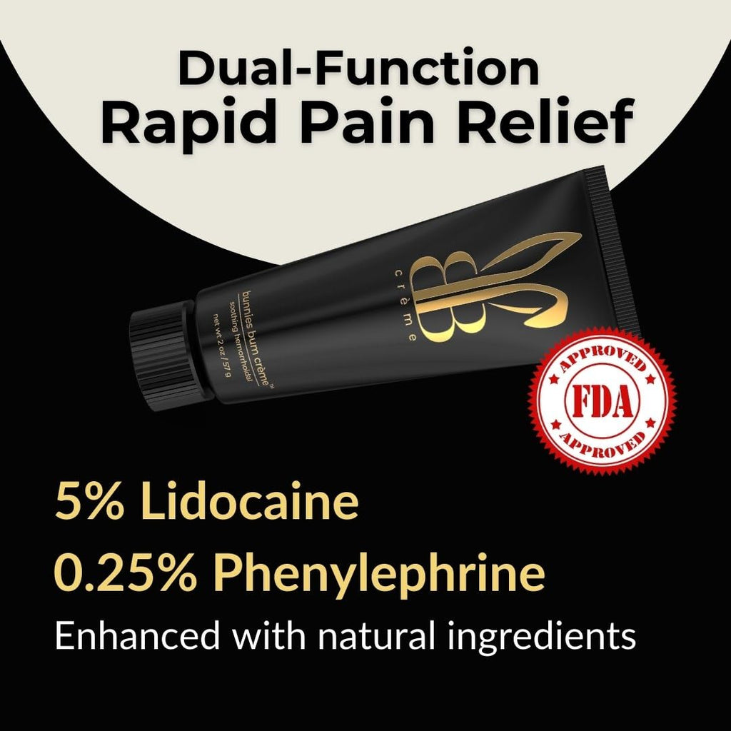 BUNNIES BUM CRÈME 5% Lidocaine Rapid Hemorrhoid Soothing Cream, 2 oz, Maximum Strength for Fast Acting for Pain, Burning, Itching, Swelling & Discomfort. - TrustMedUSA