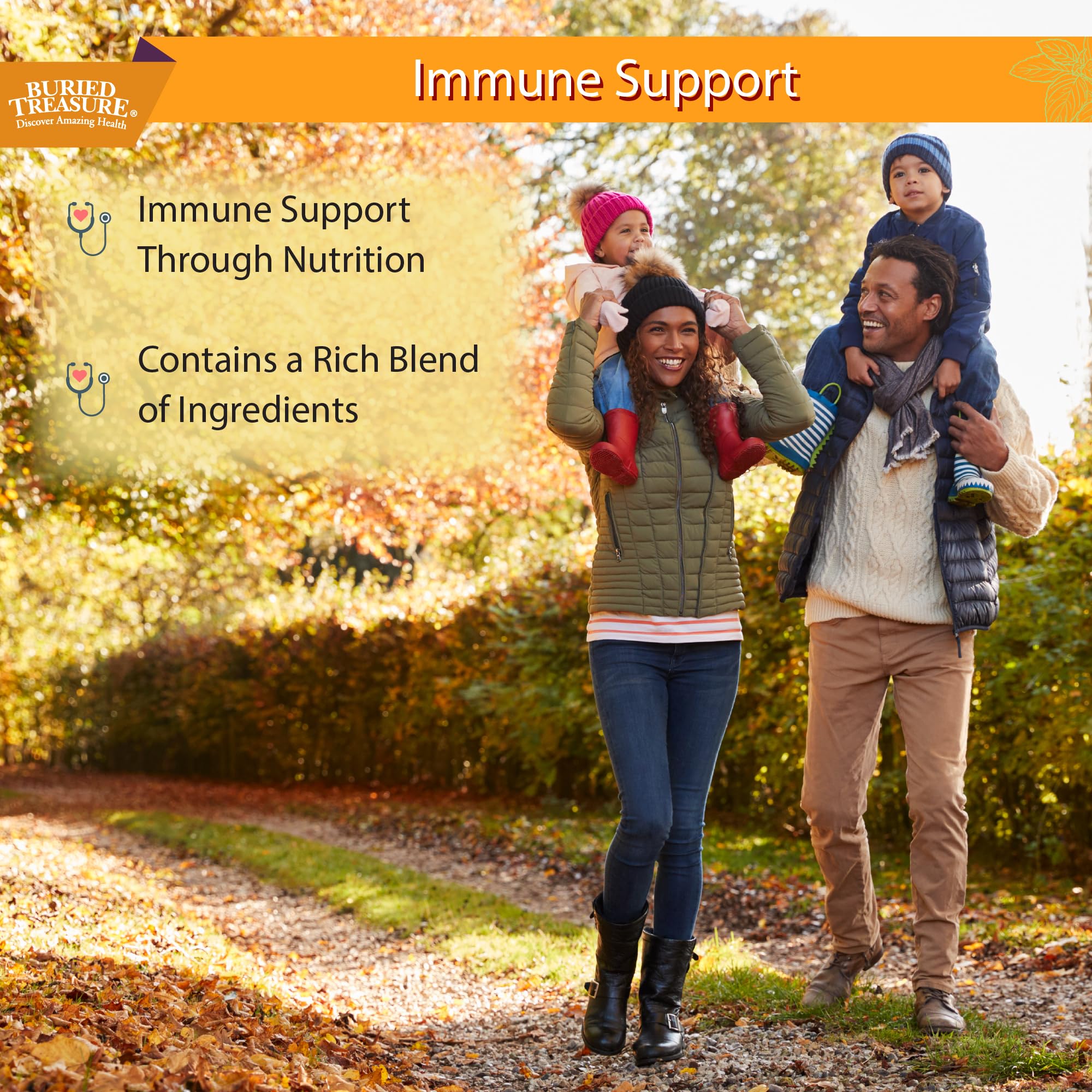 Buried Treasure Adult Daily Immune Wellness - 16 Fl oz, 16 serv, Liquid Nutrient Blend for Immune Support with Elderberry, Echinacea, Vitamins & more - TrustMedUSA