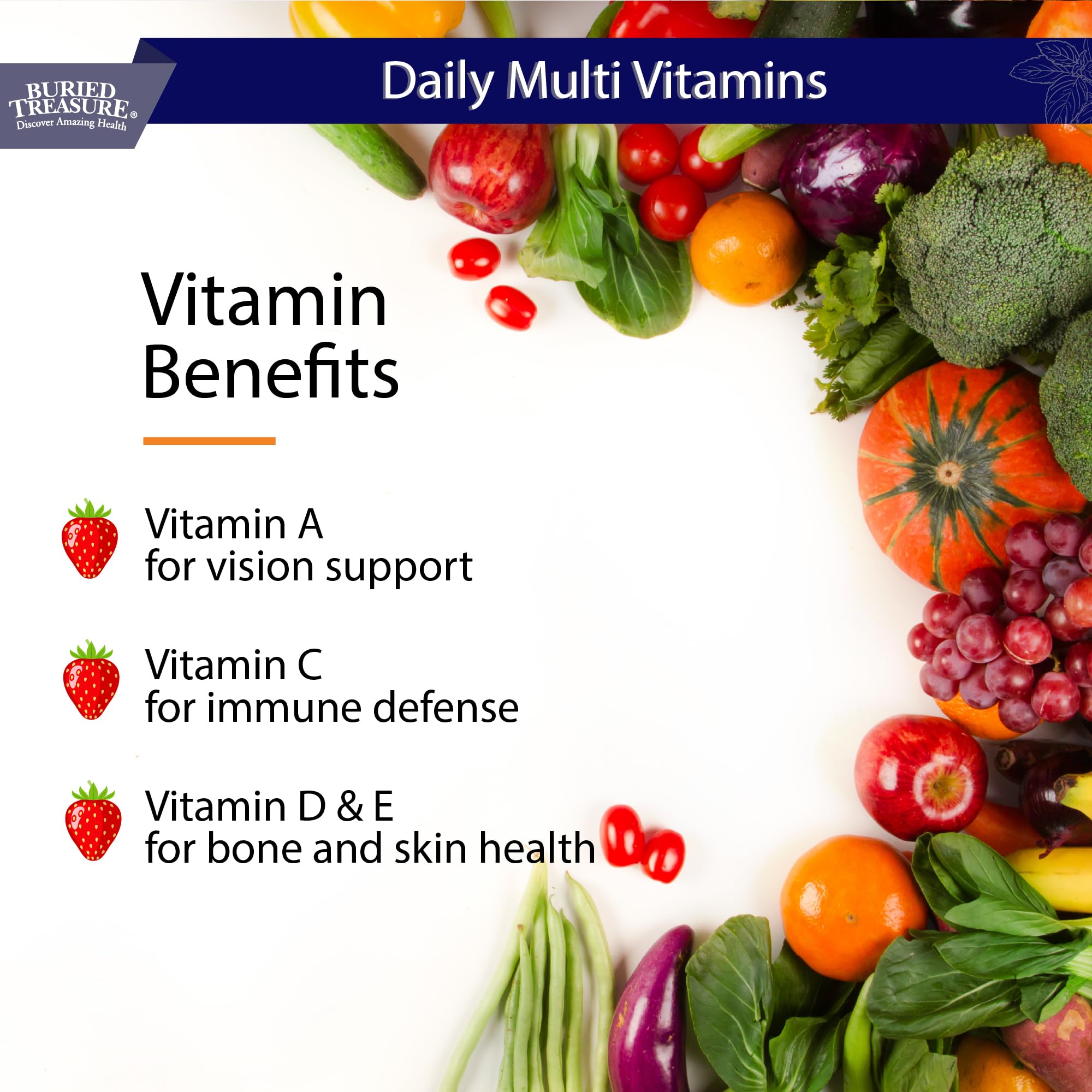 Buried Treasure Daily Nutrition Liquid Multivitamin and Mineral Supplement with Trace Minerals, Superfoods, Vitamin A, B-Complex, C, D, E, Methylfolate, Biotin, Magnesium, Zinc, Resveratrol, 32 serv - TrustMedUSA
