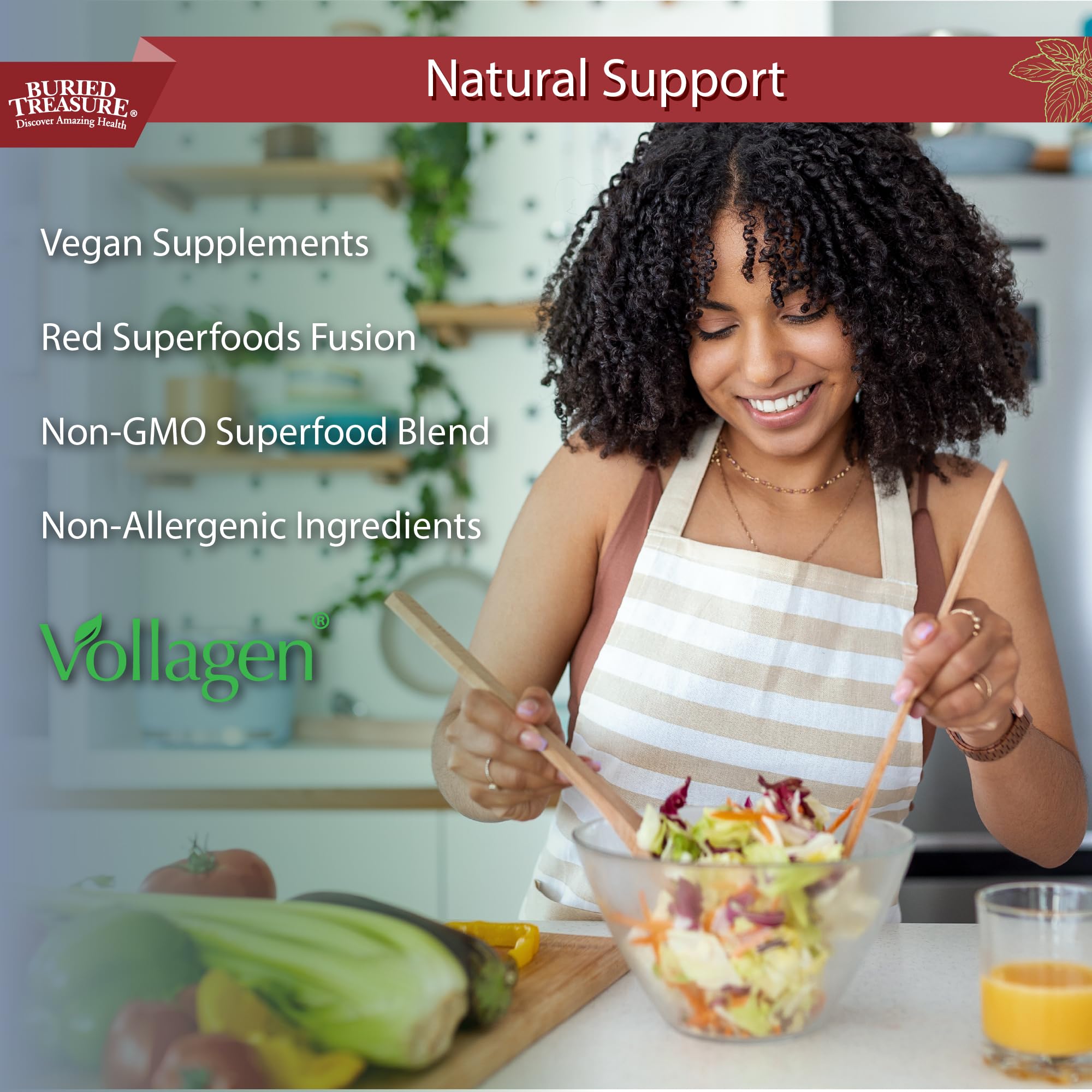 Buried Treasure Red20 Fusion Superfood Blend – Acai, Beets, Blueberry, Fiber, Adaptogens, Lutein, Vegan Vollagen, Natural Energy, Digestion, Eye Health & Wellness Support, 32oz Liquid - TrustMedUSA