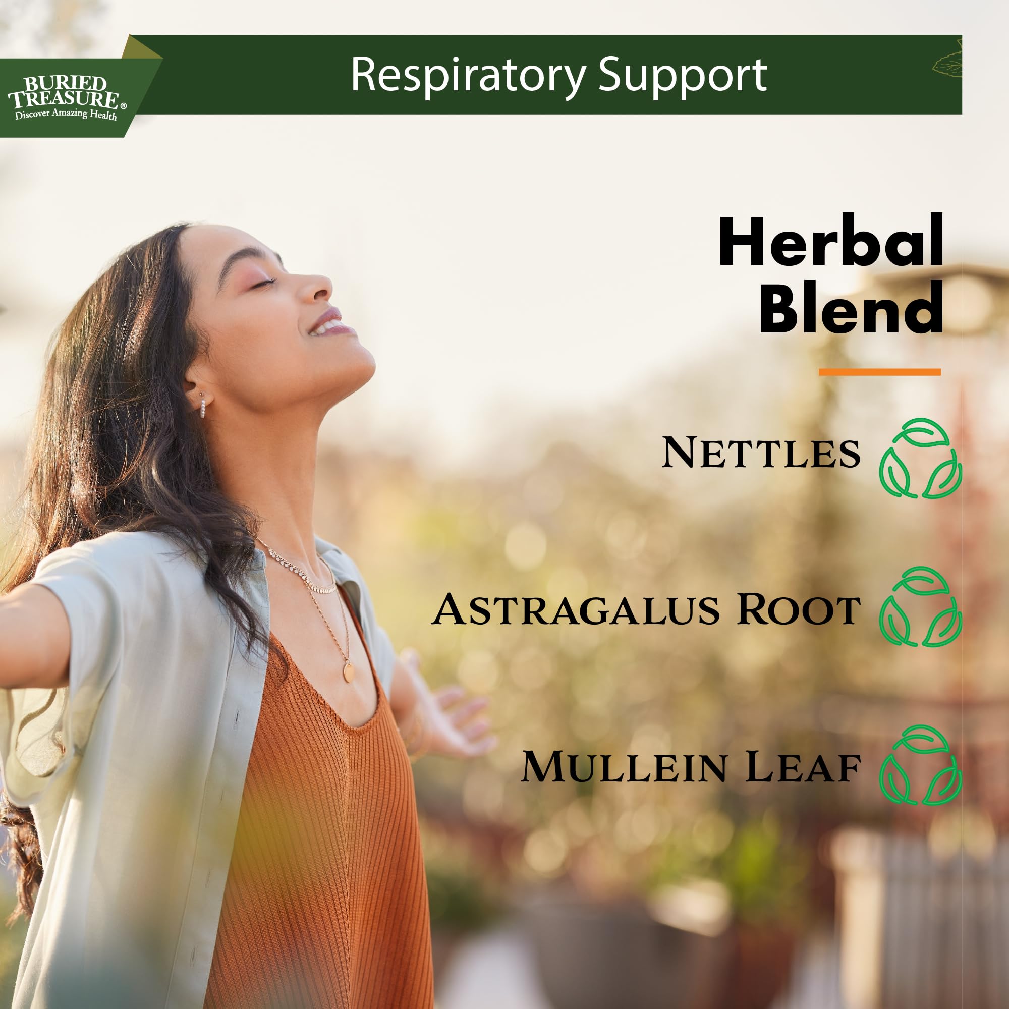 Buried Treasures Aller Ease - 16 fl oz. Liquid Supplement w/ Quercetin, Bromelain, Mullein, Supports Immune, Sinus Comfort, Non-Drowsy Herbal Formula - TrustMedUSA
