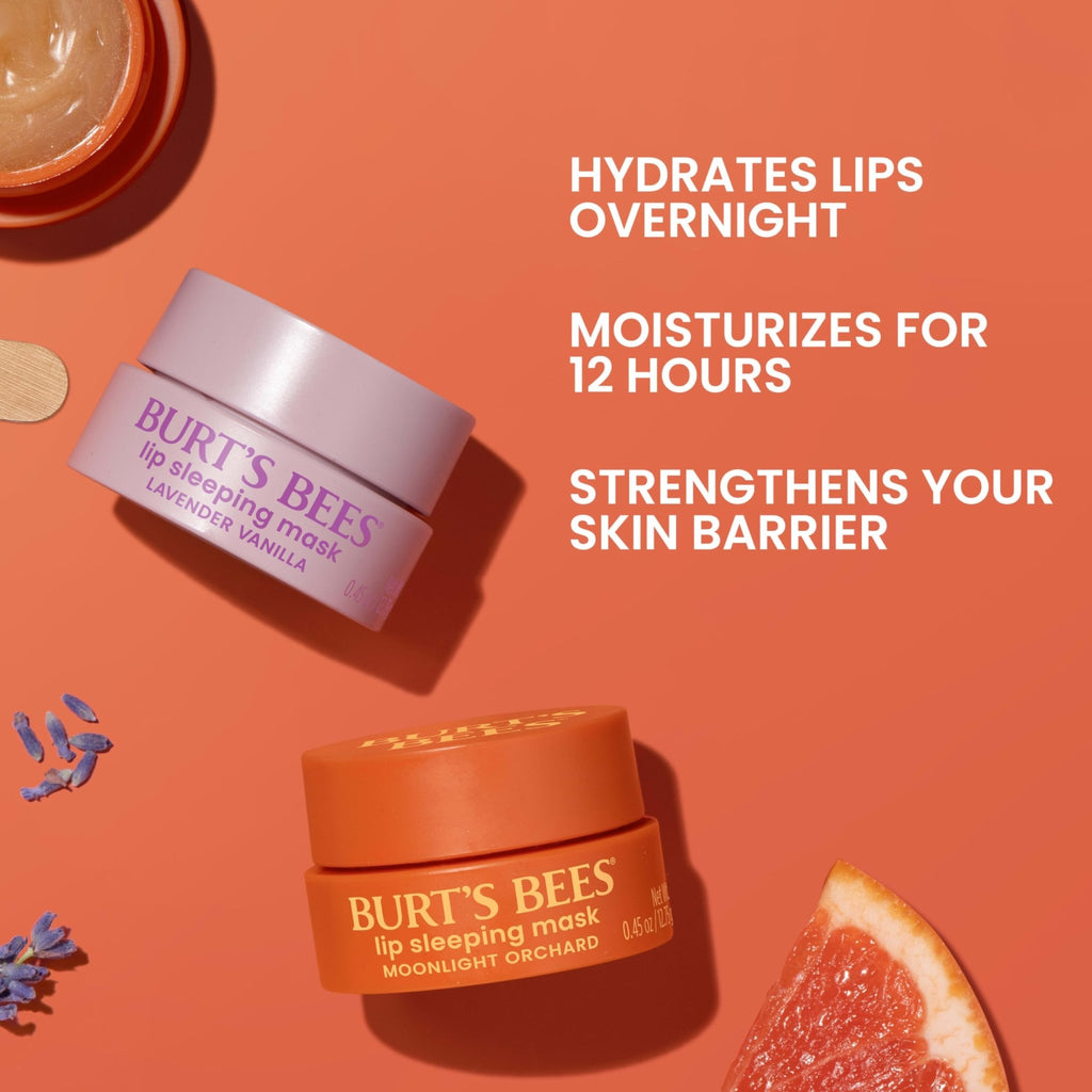 Burt’s Bees Lavender Vanilla Lip Sleeping Mask, With Hyaluronic Acid and Squalane Moisturizer To Instantly Hydrate Lips, Overnight Mask and Treatment, 0.45 oz. - TrustMedUSA