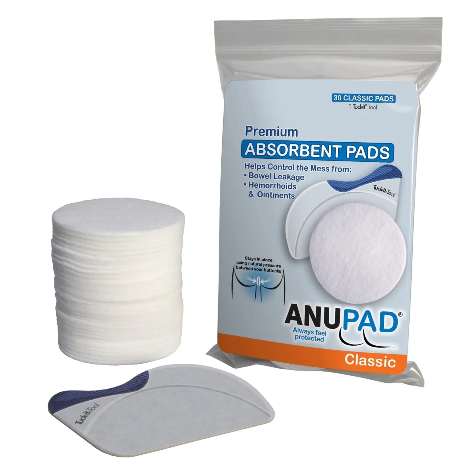 Butts Are Messy - Control The Mess. ANUPAD Premium Absorbent Pads. Confidently Handle Bowel Leakage, Bleeding Hemorrhoids, And The Mess Hemorrhoid Ointments Make. - TrustMedUSA