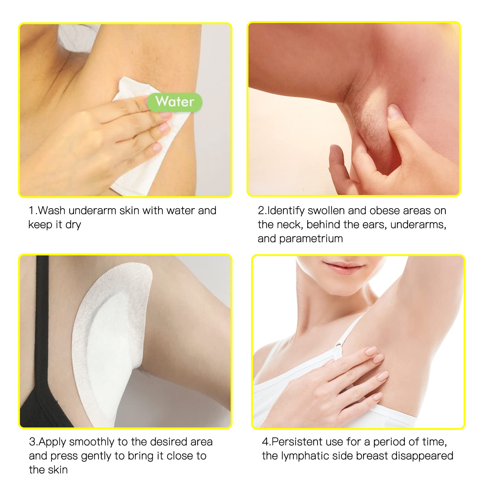 BXQJRJ 24Pcs/Box Herbal Lymph Nodes Patch,Lymphatic Drainage Patch/Patches,Herbal Lymphatic Drainage Care Patch,Neck Lymph Nodes Patch, Lymphatic Massage for Men and Women - Maple Wellness Supplements