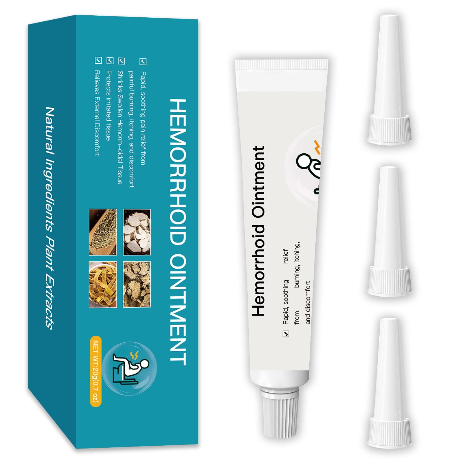 BXQJRJ Hemorrhoid Ointment,Herbal hemorrhoid Gel,Effectively relieves Anal discomfort,Suitable for Men and Women,Fast-Acting hemorrhoid Ointment (20g) - TrustMedUSA