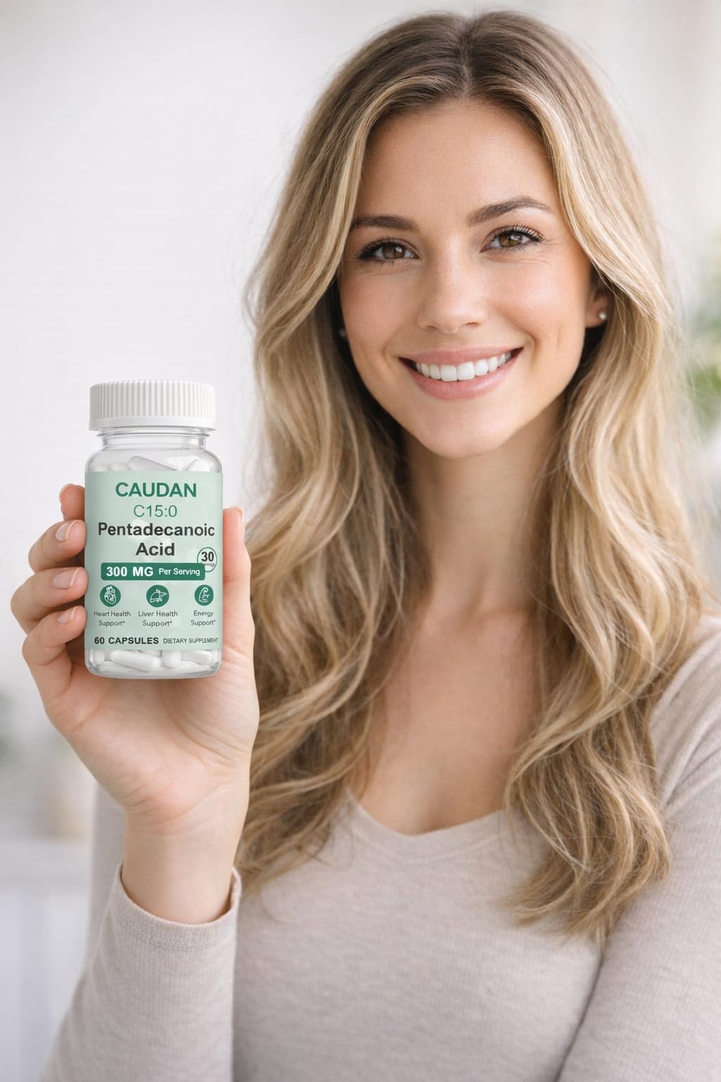C15:0 Pentadecanoic Acid Supplement with Omega-3, CoQ10, NAD+, Vitamins, Essential Acids for Longevity Supplement, Liver Health, Energy Support - 60 ct - TrustMedUSA
