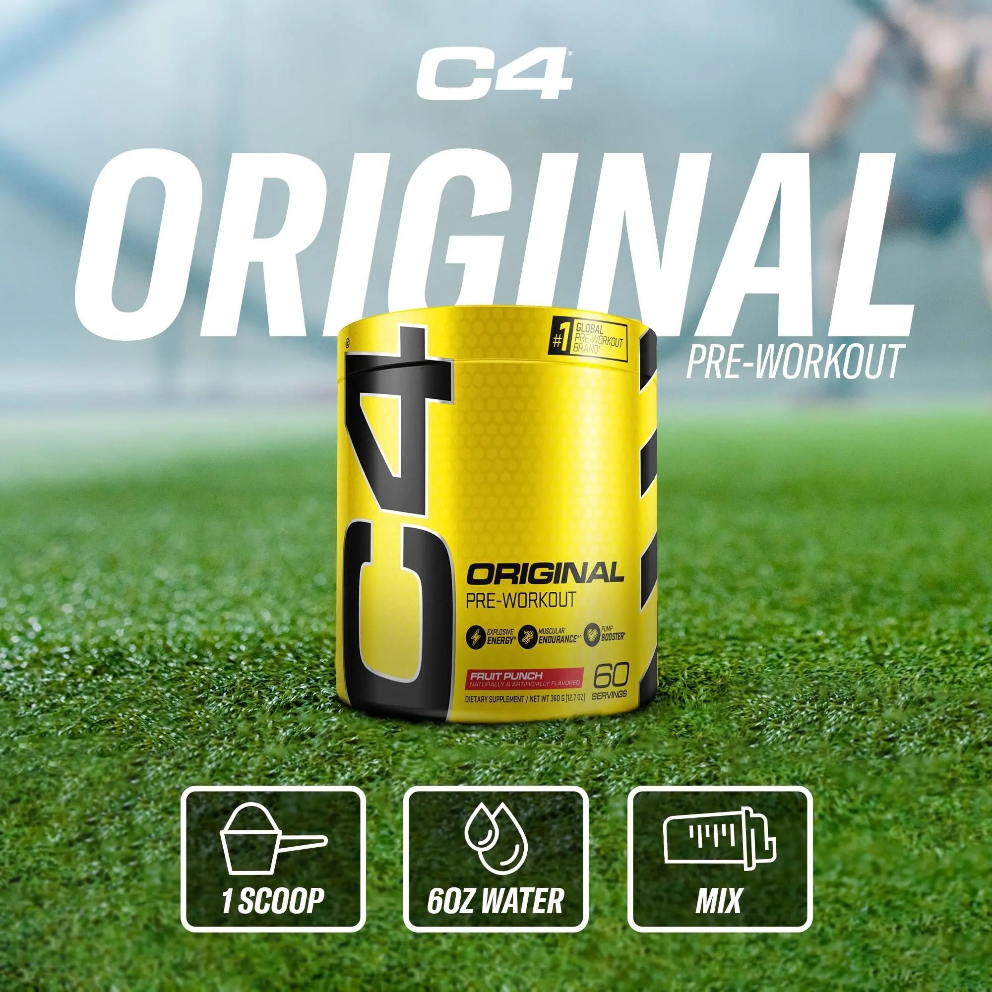 C4 Original Pre Workout Powder Fruit Punch - Vitamin C for Immune Support - Sugar Free - TrustMedUSA