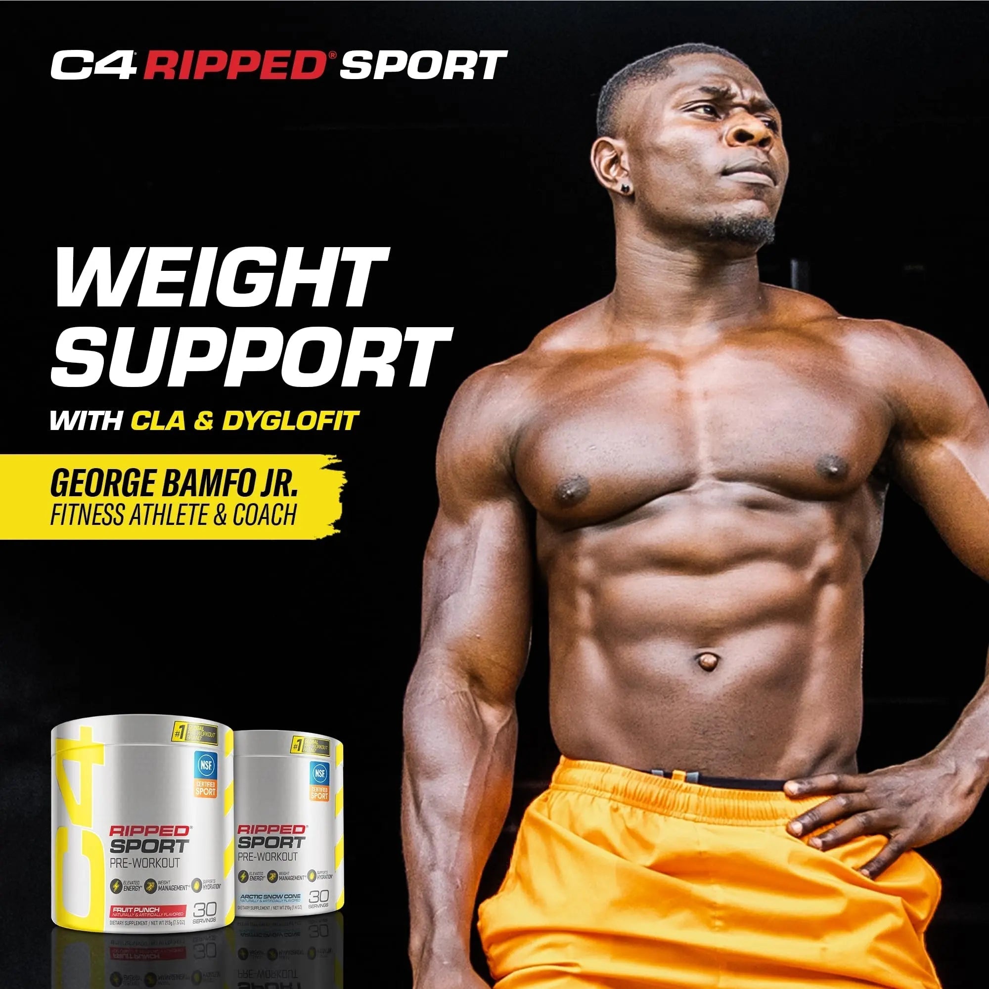 C4 Ripped Sport Pre Workout Powder Fruit Punch - NSF Certified for Sport + Sugar Free - TrustMedUSA