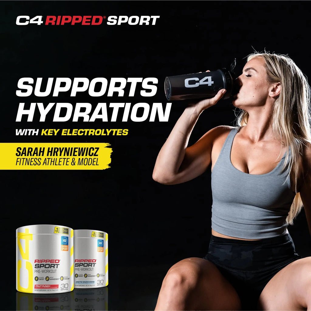 C4 Ripped Sport Pre Workout Powder Fruit Punch - NSF Certified for Sport + Sugar Free - TrustMedUSA