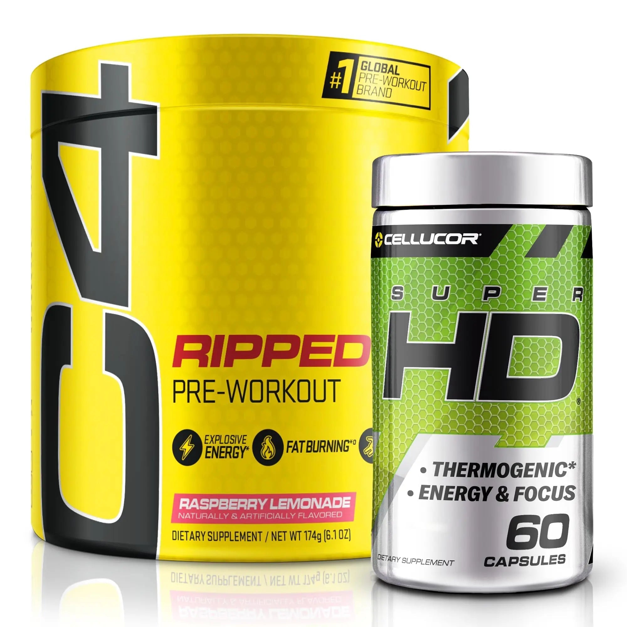 C4 Ripped & SuperHD, The Thermogenic Bundle, C4 Ripped Pre Workout Powder - TrustMedUSA