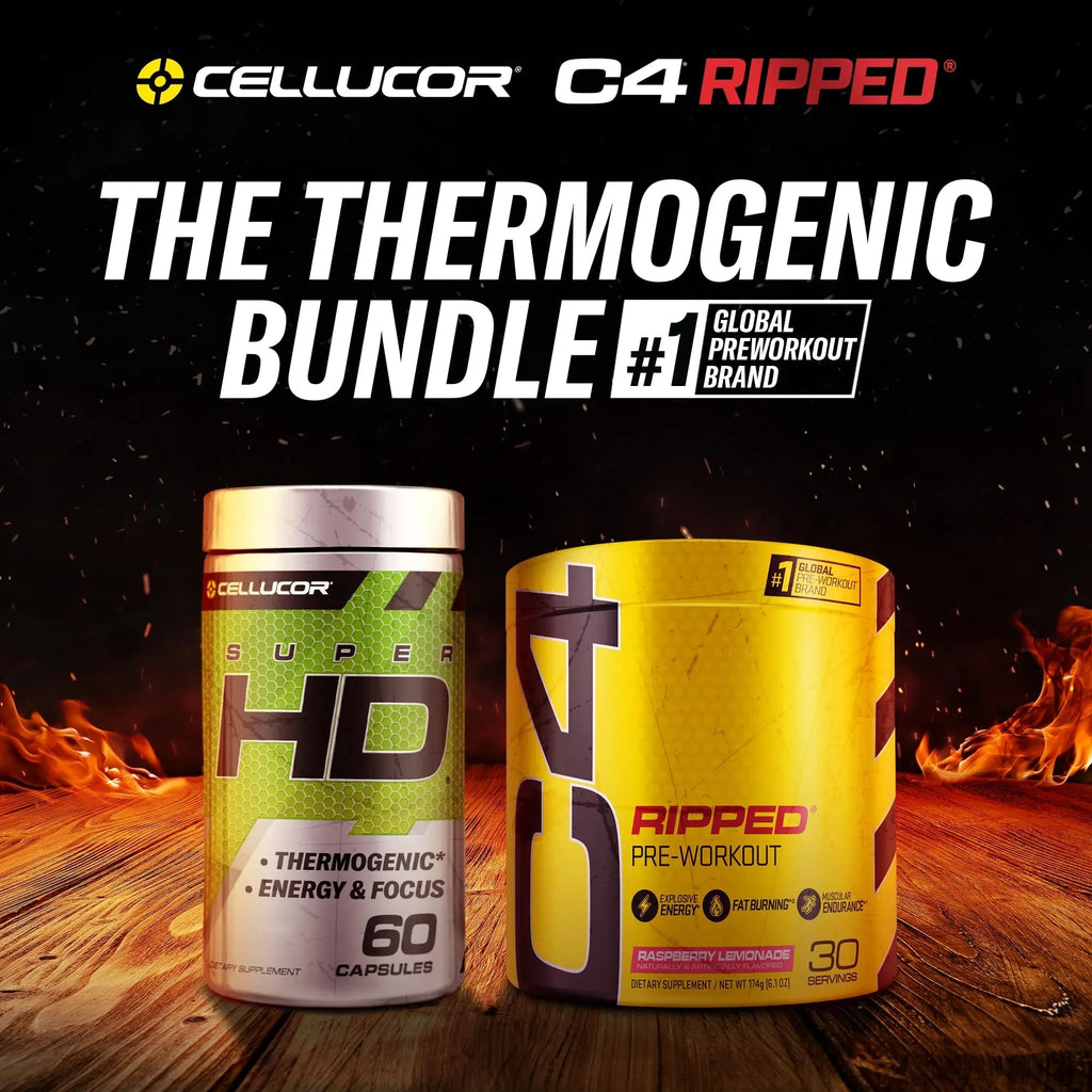 C4 Ripped & SuperHD, The Thermogenic Bundle, C4 Ripped Pre Workout Powder - TrustMedUSA