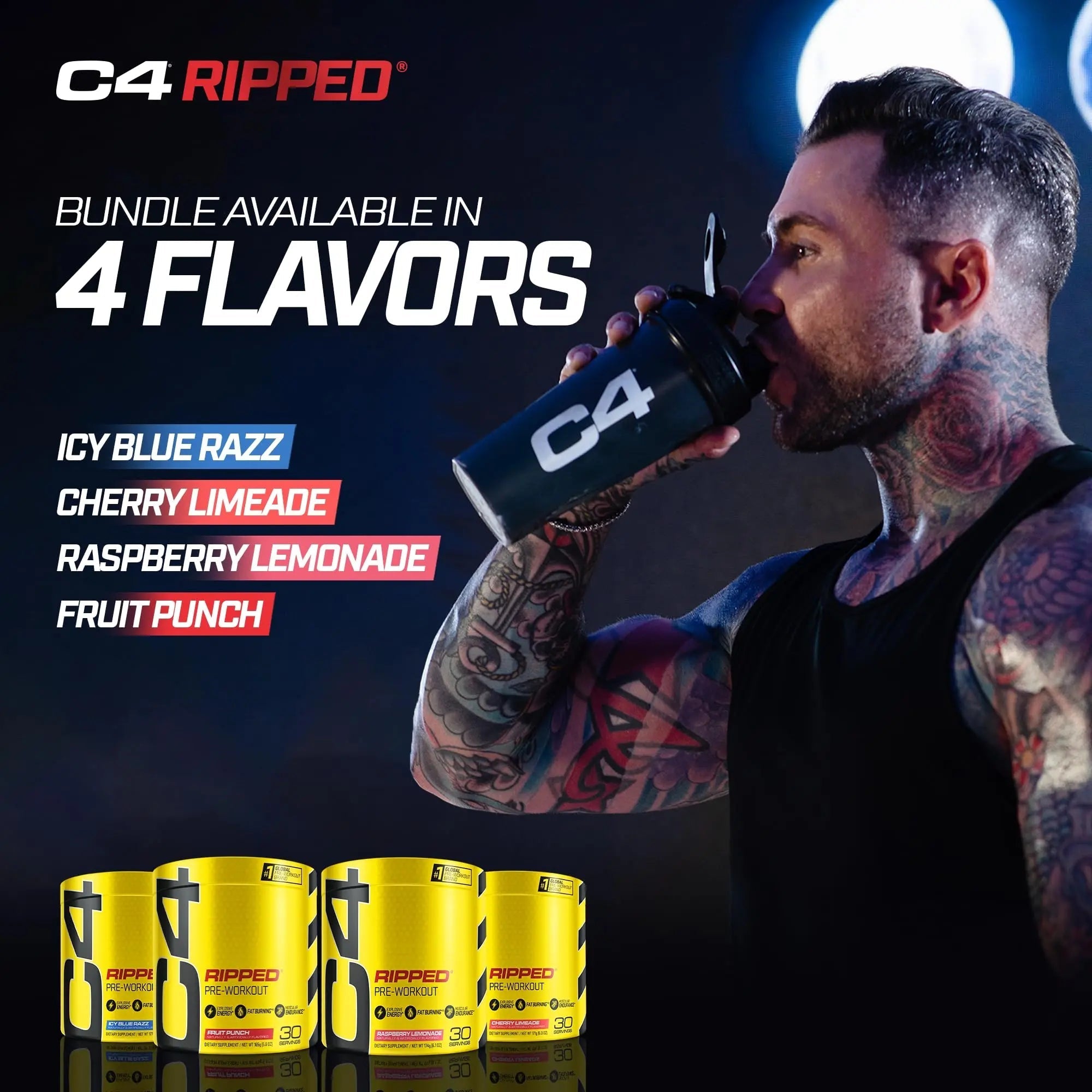 C4 Ripped & SuperHD, The Thermogenic Bundle, C4 Ripped Pre Workout Powder - TrustMedUSA