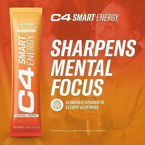 C4 Smart Energy Powder Stick Packs - Sugar Free Performance Fuel & Nootropic Brain - TrustMedUSA