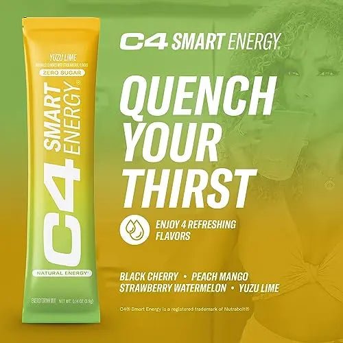 C4 Smart Energy Powder Stick Packs - Sugar Free Performance Fuel & Nootropic Brain - TrustMedUSA